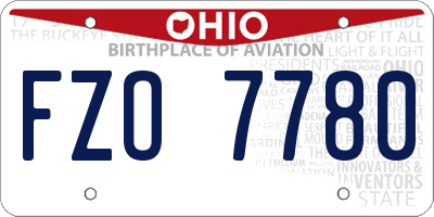 OH license plate FZO7780