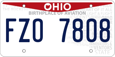 OH license plate FZO7808
