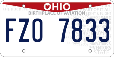 OH license plate FZO7833