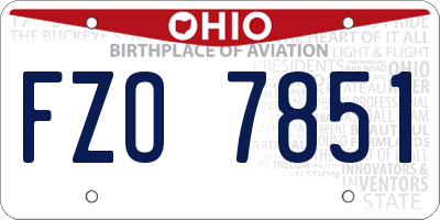 OH license plate FZO7851