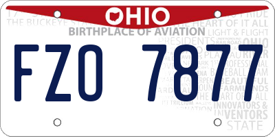 OH license plate FZO7877