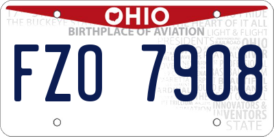 OH license plate FZO7908