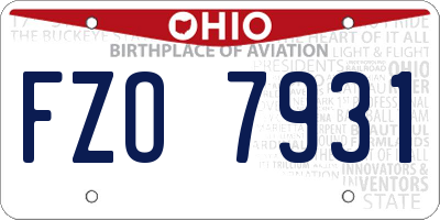 OH license plate FZO7931