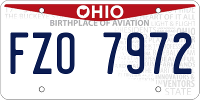 OH license plate FZO7972