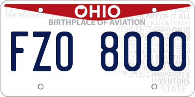 OH license plate FZO8000