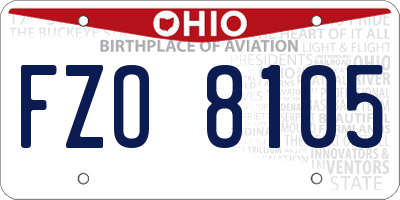OH license plate FZO8105