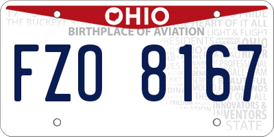OH license plate FZO8167