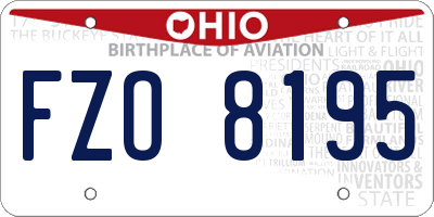 OH license plate FZO8195