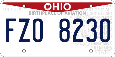 OH license plate FZO8230