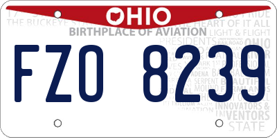 OH license plate FZO8239