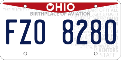 OH license plate FZO8280