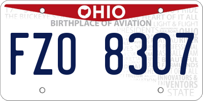 OH license plate FZO8307