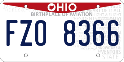 OH license plate FZO8366