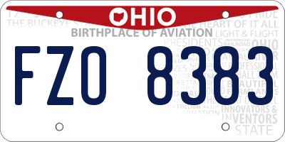 OH license plate FZO8383