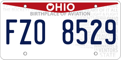 OH license plate FZO8529