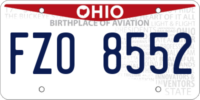OH license plate FZO8552