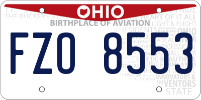 OH license plate FZO8553