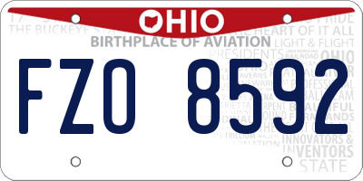 OH license plate FZO8592