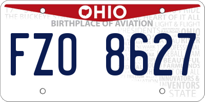 OH license plate FZO8627