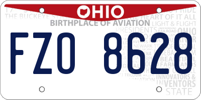 OH license plate FZO8628