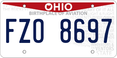 OH license plate FZO8697