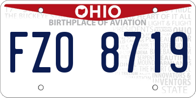 OH license plate FZO8719