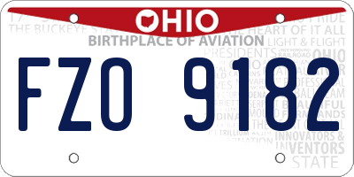 OH license plate FZO9182