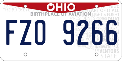 OH license plate FZO9266