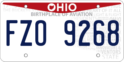 OH license plate FZO9268