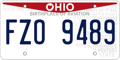 OH license plate FZO9489