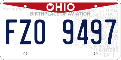OH license plate FZO9497