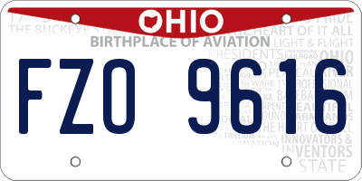 OH license plate FZO9616