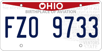 OH license plate FZO9733