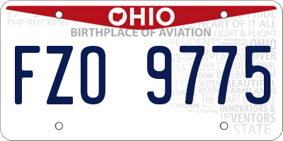 OH license plate FZO9775