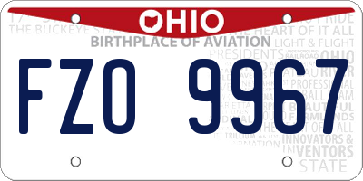 OH license plate FZO9967