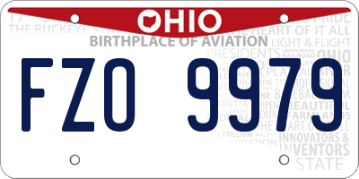OH license plate FZO9979