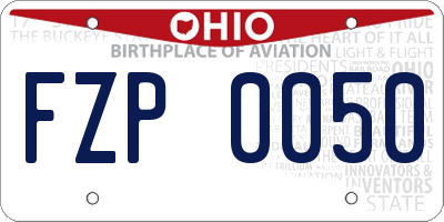OH license plate FZP0050