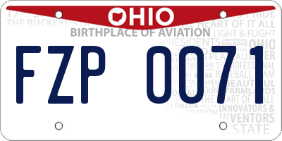 OH license plate FZP0071