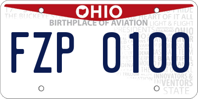 OH license plate FZP0100