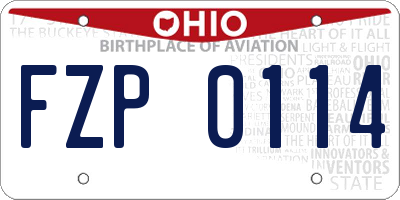 OH license plate FZP0114