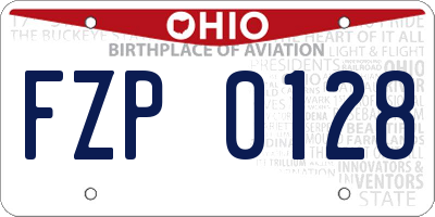 OH license plate FZP0128