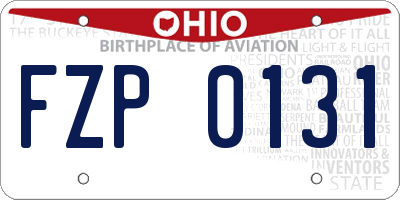 OH license plate FZP0131