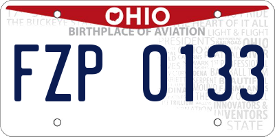 OH license plate FZP0133