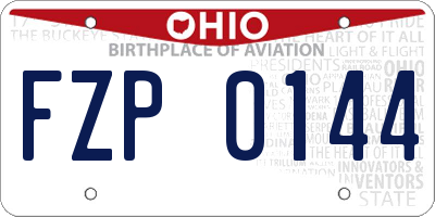 OH license plate FZP0144