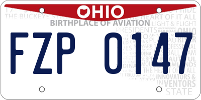 OH license plate FZP0147