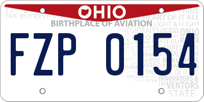 OH license plate FZP0154