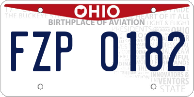 OH license plate FZP0182