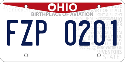 OH license plate FZP0201