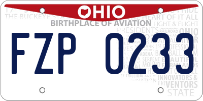 OH license plate FZP0233