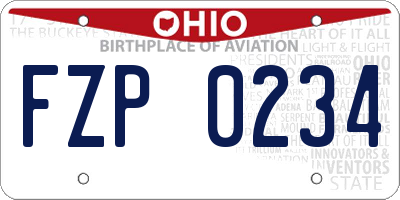 OH license plate FZP0234